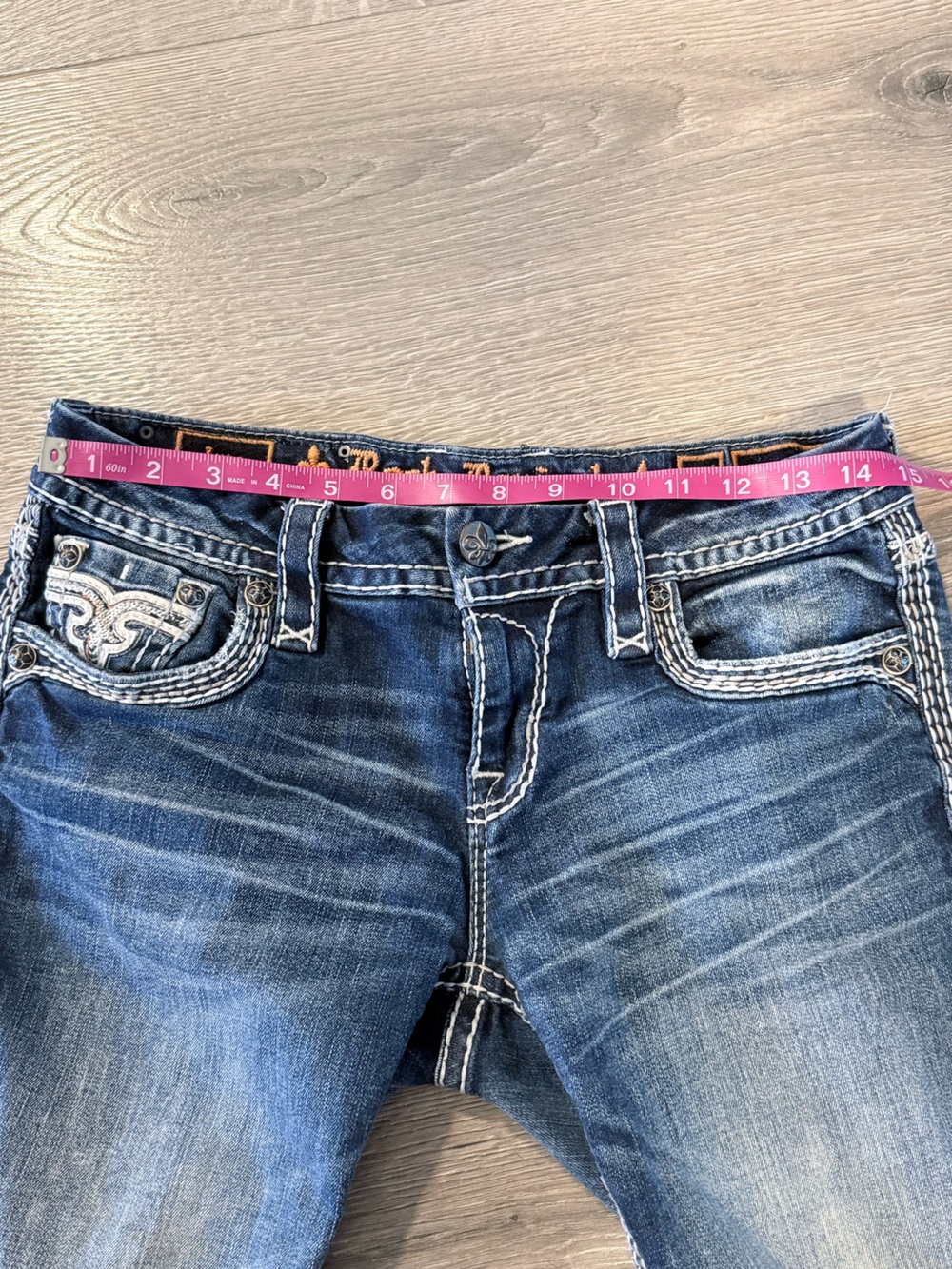 Rock Revival Distressed Blue Denim Cutoff Shorts - Picture 2 of 8